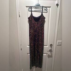 Black Sequin Strappy Maxi Dress